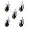 Service Caster 4 Inch Thermoplastic Wheel 1-3/8 Inch Grip Ring Stem Caster SCC, 5PK SCC-GR05S410-TPRS-716138-5 - alternate 1